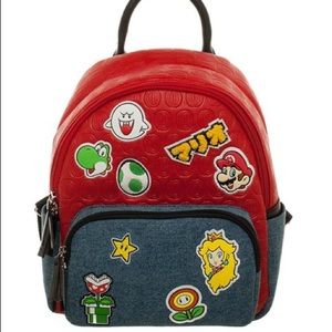 Colorful Super Mario Bros Nintendo Backpack synthetic leather back-to-school